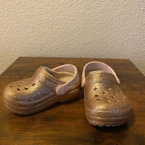 Girls glitter lined crocs